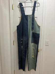 Monthorigin Denim Latzhose Loose Fit Baggy Boho Künstler Lagenlook Gr. M - Bild 1 von 5