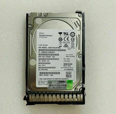 872737-001 872283-003 For HPE 1.2TB 12G SAS 10K SFF 2.5" SC W/Caddy 0 hours - Image 1 of 3