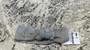 Old Navy Baby Toddler Girls Hair Knit Heather Gray Bow-Tie Headband Headwrap - Picture 1 of 1