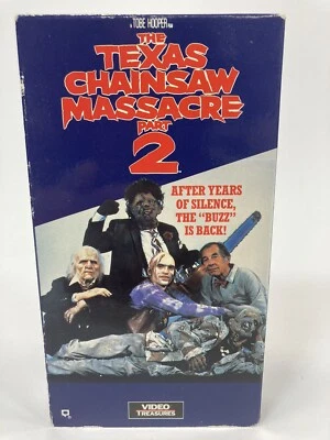 Texas Chainsaw Massacre Part 2 VHS Tape Video Treasures Horror - Image 1 of 4