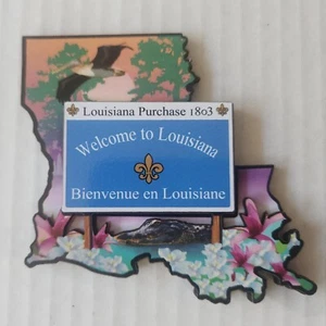Kühlschrankmagnet - Willkommen in Louisiana - Karte von Louisiana Kauf 1803 - Bild 1 von 3