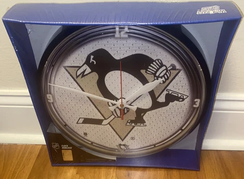 NHL Pittsburgh Penguins Logo 12" Round Wall Clock by WinCraft Cover