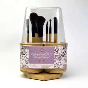 Complete Beauty Arsenal: 10-Piece Makeup Brush Set with Stylish Storage Carousel - Picture 1 of 8