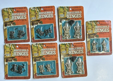 Lot Vintage Homecraft Household Hinges 4-#5, 1-#7 and 2-#9 Sealed 7 Pairs Cover