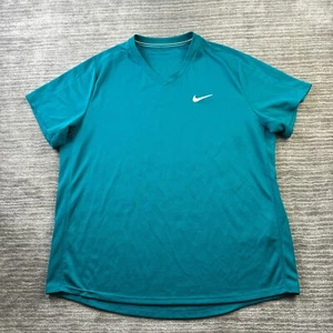 Nike Shirt Mens Extra Large Blue Tennis Court Victory V Neck - Picture 1 of 10