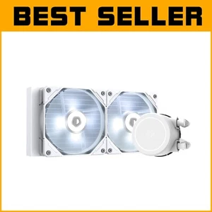 Stylish 240mm CPU Water Cooler w/ White LED & Quiet 120mm Fans - Easy Install - Photo 1/9