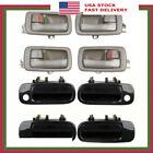 For 92-96 Toyota Camry DH71 4 Brown Inside & 4 Black 202 Outside Door Handle Set