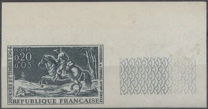 France 1964 Stamp Day - 18th-century Courier 20c+5c, imperf with margin, MNH - Picture 1 of 2