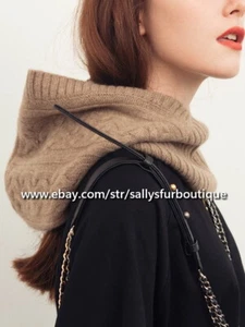 100% Pure Mongolian Cashmere Snood Neck Scarf Headband Hat Soft Delicate Unisex - Picture 1 of 49
