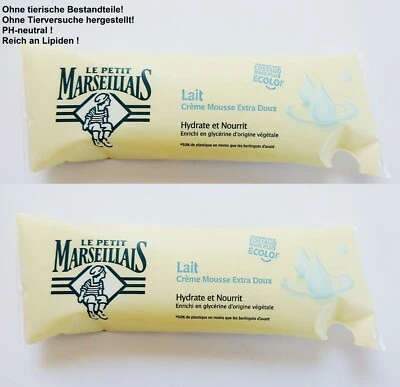 Seife pflanzliche Milch Flüssigseife Nachfüllbeutel Le petit Marseillais 2x250ml - Bild 1 von 3