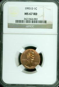 1993 D LINCOLN CENT NGC MS67 PQ CHERRY RED  * - Picture 1 of 2