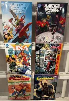 6 JUSTICE SOCIETY OF AMERICA NEW GOLDEN AGE/LONG LIVE THE JSA HCS + 4 TPB'S $130 - Image 1 of 2