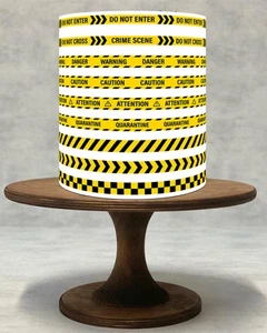 Police Line Essbar Kuchen Verpackung Glasur Blatt oder Oblaten Papier Vorsicht Band Dekor.058 - Bild 1 von 2