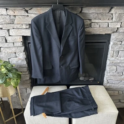 Traje Pantalón Traje Geoffrey Beene Lana Azul 44R W38 Blazer Abrigo Deportivo Pantalones Foto 1 de 4