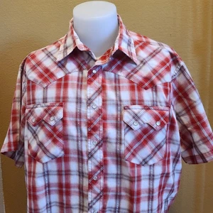 Wrangler Western Pearl Snap  Mens Short Sleeve Shirt XL - Picture 1 of 3