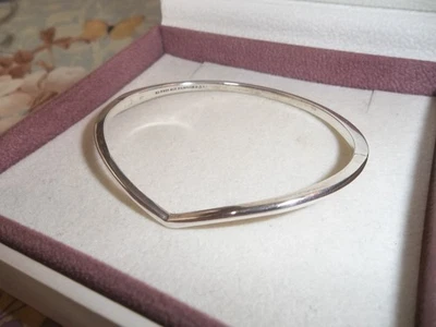 Genuine Pandora Silver Wishbone Hinged Bangle Bracelet Size 1 16cm Small - Image 1 of 3