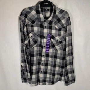 Camisa de franela jacquard Frye para hombre talla XL gris jaspeado manga larga diamante  - Imagen 1 de 14