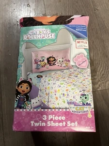 Gabby's Dollhouse Set 3 Pezzi Lenzuola Matrimoniali Nuovo �� - Foto 1 di 4