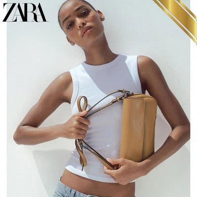 Zara 2025 Luxury Double Handle Crossbody Bag Shoulder Strap Tan - Zara Original - Image 1 of 4