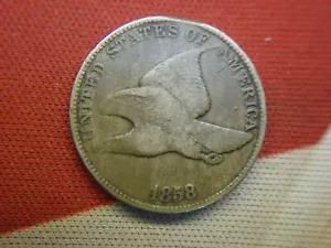 1858 LL VEREINIGTE STAATEN FLIEGENDER ADLER CENT - SCHÖNER FRÜHER KUPFER/NICKEL CENT - Bild 1 von 7