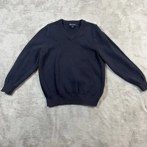 Suéter Pullover Brooks Brothers Niños Mediano Cuello en V Azul Marino Algodón - Imagen 1 de 7