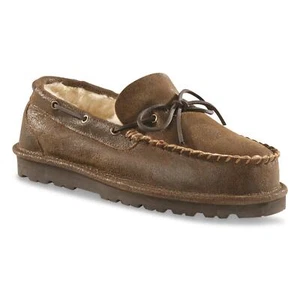 New Guide Gear Men's Double-face Shearling Moccasin Slippers Brown Bomber Medium - Picture 1 of 16