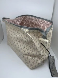 AU MAISON Kulturtasche Kosmetiktasche Bügel Yasmin sand gelb rose blätter green - Bild 1 von 5