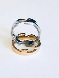 ANILLO ORIGINAL GEORG JENSEN 18K/750 ORO BLANCO FUSIÓN ORO AMARILLO EXTREMO BANDA 6.5 - Imagen 1 de 12