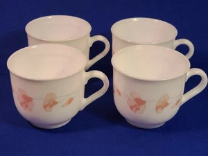 4er Set Arcopal " Linette " Pfirsich Blumen Tassen Teetassen Becher, Frankreich - Bild 1 von 4