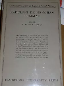 Summae by Radulphi de Hengham, edited W.H.Dunham, Jr. (1932) HC - Picture 1 of 4