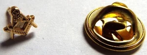 Masonic SQUARE and COMPASS Discreet Very Small Pin Badge Freemason Tie Tac Craft - Picture 1 of 2
