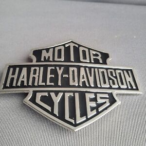 "Silber und schwarz Harley Davison Motorräder große Gurtschnalle 5""x3"" 