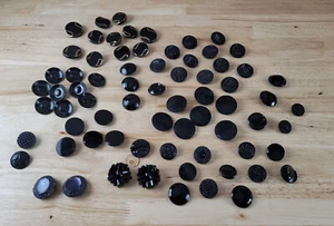 Vintage BLACK SHANK BUTTON Lot Over 70 Buttons Metal-Enamel-Plastic Sizes - Picture 1 of 15