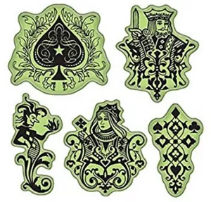 Inkadinkado Spaten, König, Königin, Glücksspiel inspirierte Bilder Set Kleben Gummistempel - Bild 1 von 1