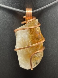 CLEARANCE Citrine Pendant ONLY handmade copper wrapped Wire Quality Durable S25 - Picture 1 of 7