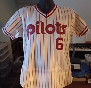 Camiseta de béisbol de ligas menores usada Peninsula Pilots 1984 Ramon Henderson - Imagen 1 de 4