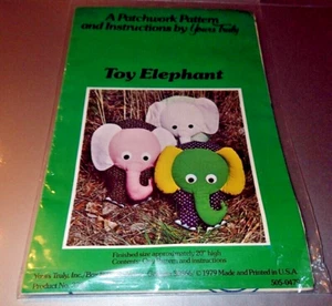 YOURS TRULY PATCHWORK PATTERN ~ 20" TOY ELEPHANT *UNCUT - Picture 1 of 1