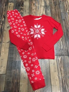 Gymboree Gymmies Christmas Holiday Boys Red Snowflakes Pjs Pajamas Nwt Size 5 - Picture 1 of 1