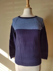 Talbots Petite Women's Lambswool Blend Raglan Sweater Size Large Petite Blue - Picture 1 of 12