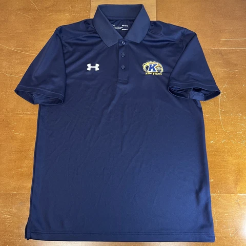 Kent State Golden Flashes Shirt Mens Medium Blue Short Sleeve Polo Cover