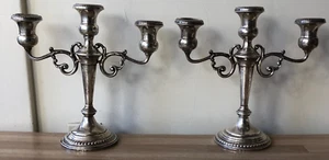 Lovely Pair Frank Whiting Midcentury Modern Sterling Silver 3-light Candlabra - Picture 1 of 12