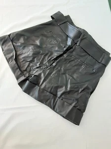 Elizabeth #309 & James Women's Shorts Black Sz 0/25 NWT Faux Leather Four Pocket - Picture 1 of 10