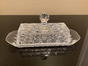 Crystal Covered Butter Dish,8.75”Classic Glass 2-Piece Design Butter Keeper - Picture 1 of 4