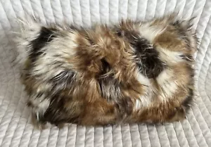 Genuine Two-Sided Real Animal Hair Cover And Pillow 18x10 - Picture 1 of 2