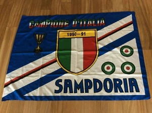 BANDIERA STADIO ULTRAS U.C. SAMPDORIA CALCIO SCUDETTO CAMPIONE ITALIA 1990/91 - Foto 1 di 1