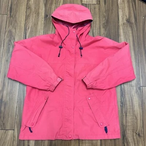 Vtg Eddie Bauer Goretex Jacket Hooded Drawstring Rain Coat Pink Men’s Medium - Picture 1 of 12