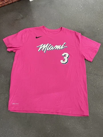 Miami Heat Dwayne Wade Miami Vice Dri-Fit Shirt - Pink - Athletic Cut - Size XL Cover