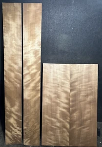 TORREFIED FLAMED YELLOW BIRCH BACK AND SIDES SET FOR ARCHTOP - Picture 1 of 7
