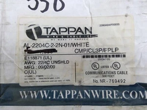 Tappan AL-2204C-2-2N-01 22AWG 4C CMP/CL3P/FPLP Cable, 535ft **Free Shipping** - Picture 1 of 4