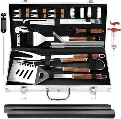 32Pcs BBQ Tool Set with Aluminium Case, KALAHOL Barbecue Accessories Kit UK - Image 1 of 4